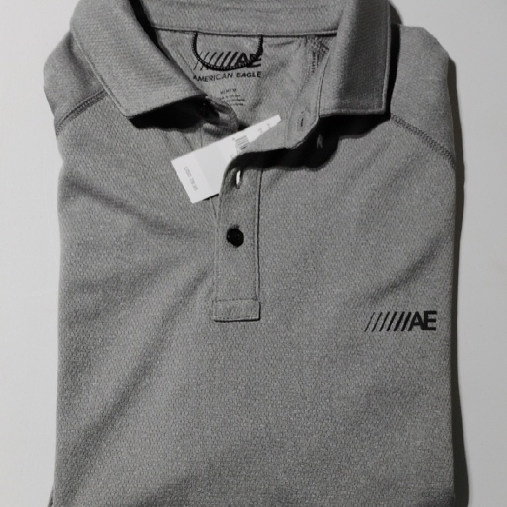 American Eagle Outfitters Heather Gray Polo Shirt